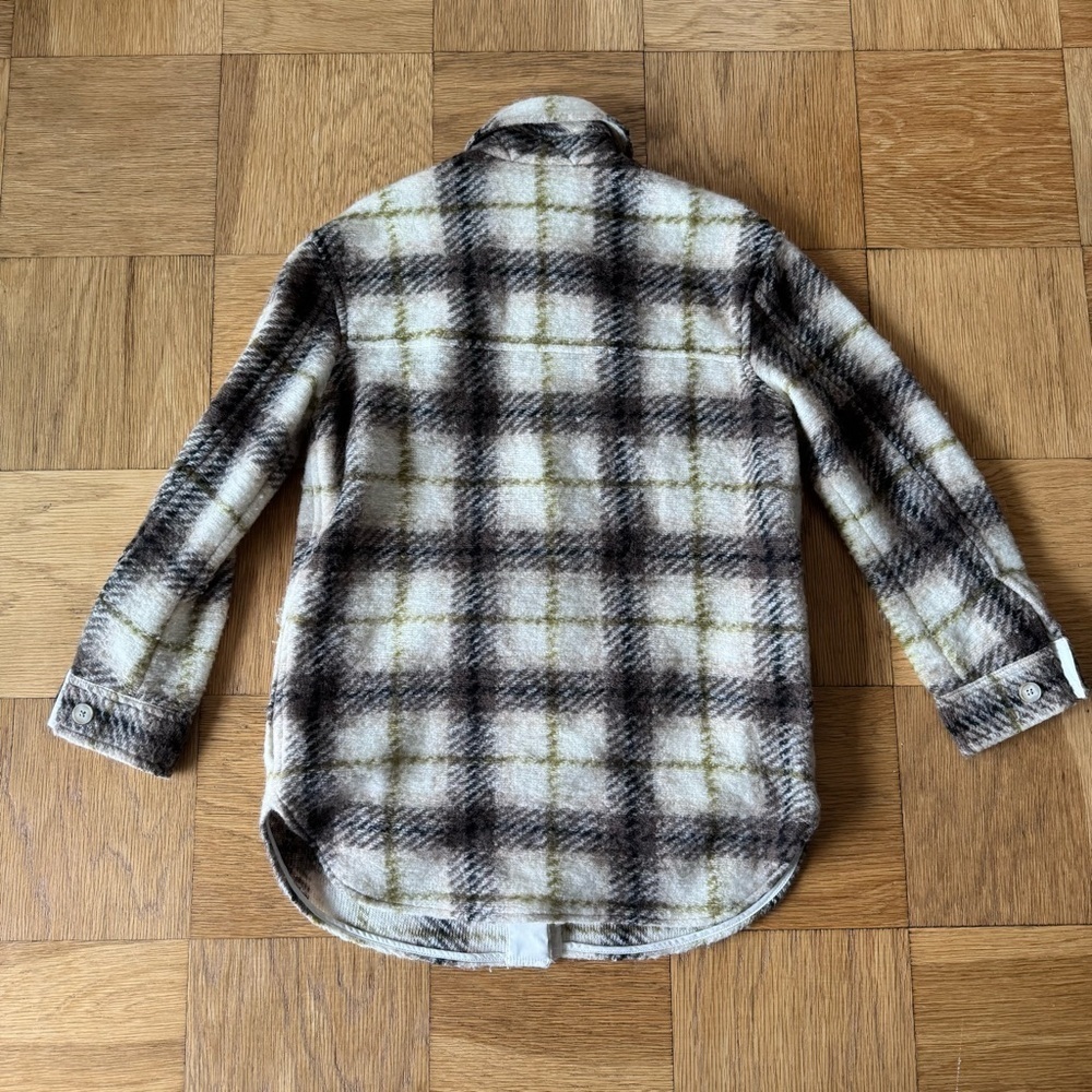 Aritzia Wilfred Free Small Wool Blend Plaid Button Down Shirt Jacket Shacket - Picture 3 of 7